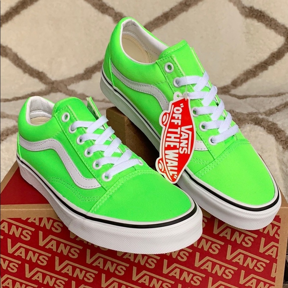 VANS OLD SKOOL NEON GREEN GECKO/TRUE WHITE WMNS - Picture 15 of 16